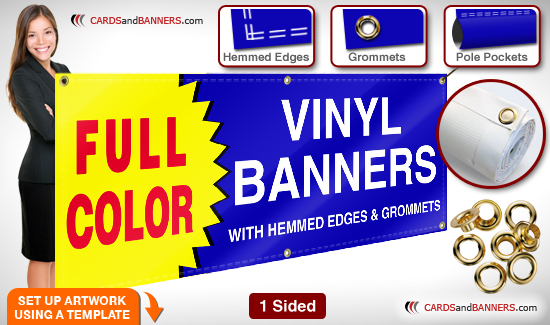3' x 3' Custom Vinyl Banner 13oz Full Color Free Design Included 