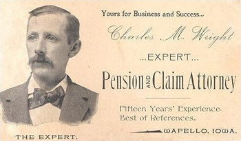 An example of an attorney's business card, 1895